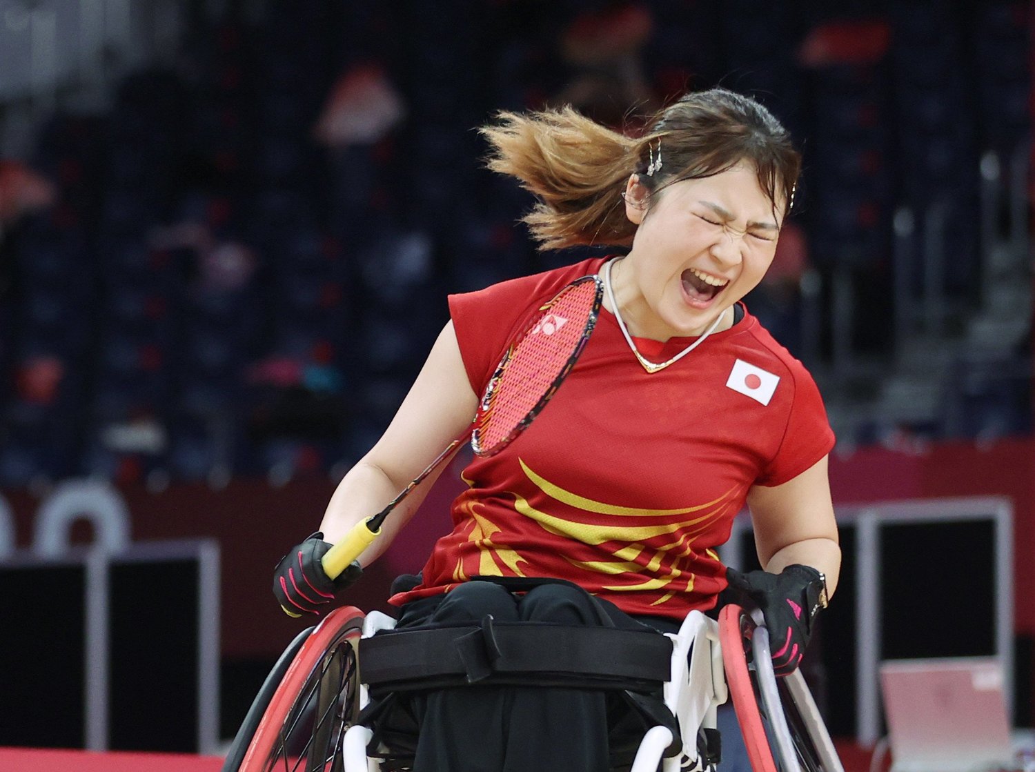 決勝でも笑顔が印象的だった　©JIJI PRESS