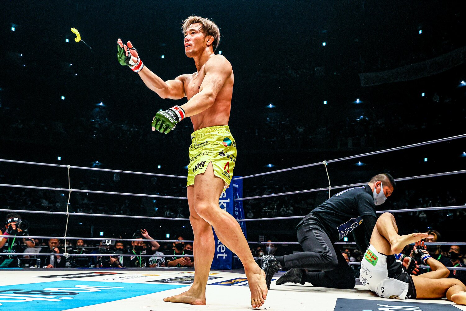 2021年10月、金原正徳は『RIZIN.31』で芦田崇宏にTKO勝ち　©RIZIN FF Susumu Nagao