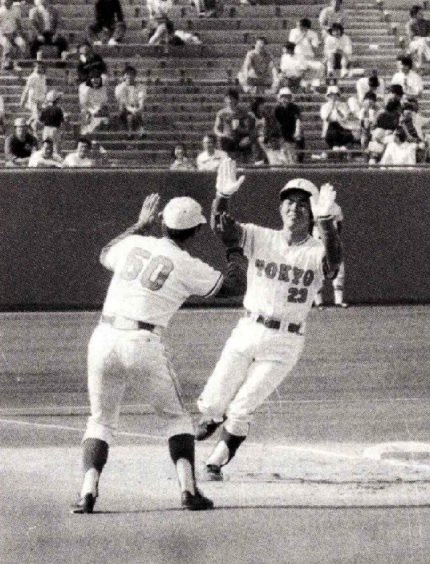 東大野球部時代の朝木さん。満塁弾も含め、大学生活では通算4本塁打／本人提供