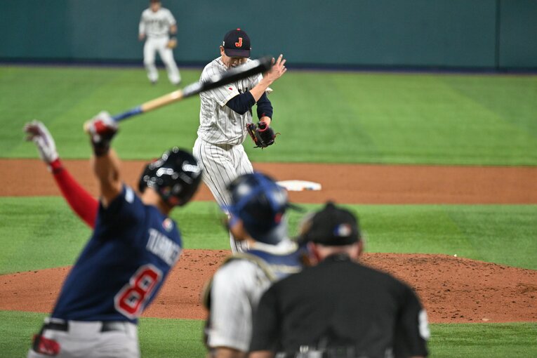 アメリカ戦でターナーから三振を奪った戸郷　©︎Naoya Sanuki