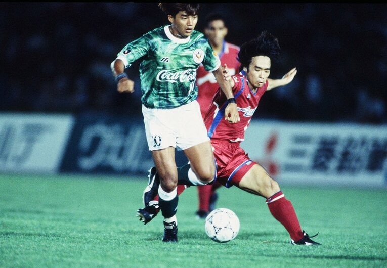1992年にヴェルディ川崎に入団した永井秀樹。写真は93年Jリーグ開幕当時。45歳まで現役を続け、2016年に東京ヴェルディで引退　©J.LEAGUE