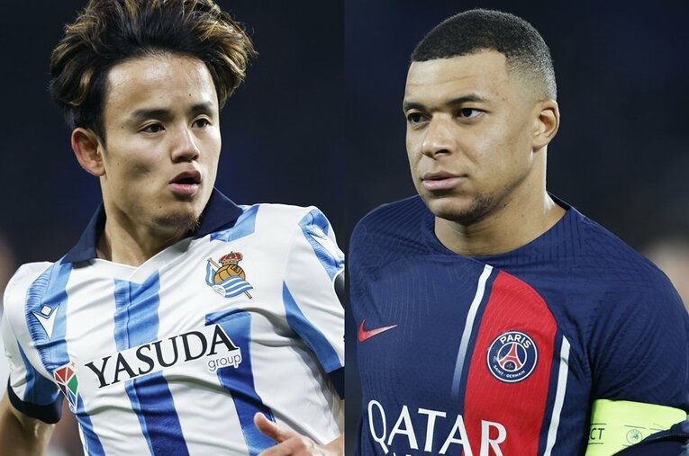 久保建英とキリアン・エムバペ。チャンピオンズリーグの舞台で日本が誇るアタッカーはどんな経験値を得たか ／ photograph by Daisuke Nakashima