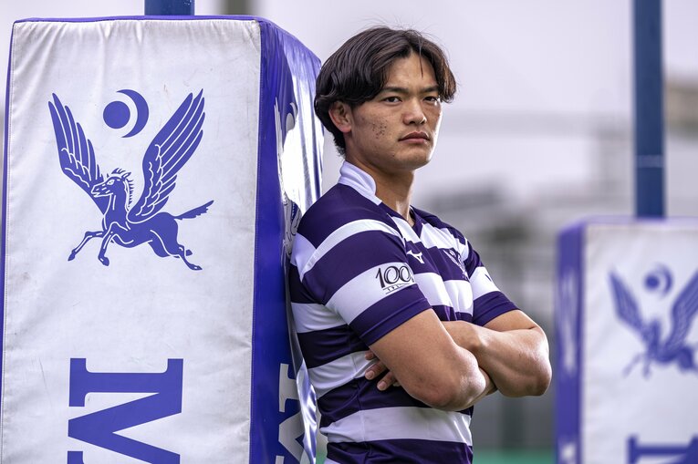 明治大ラグビー部キャプテン・廣瀬雄也（2023年）　©︎Takuya Sugiyama