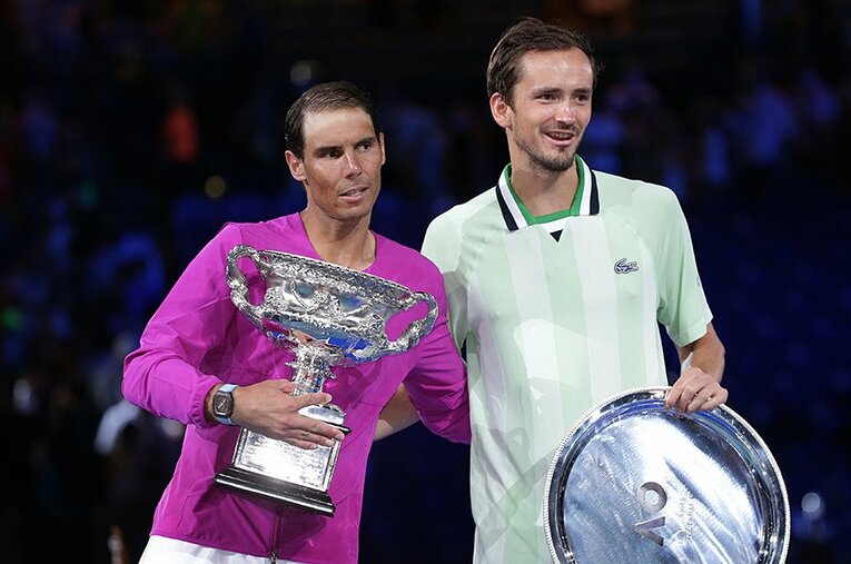 前人未到の偉業に挑んだナダルとメドベージェフ。勝ったのは、36歳の王者ナダルだった ／ photograph by Hiromasa Mano