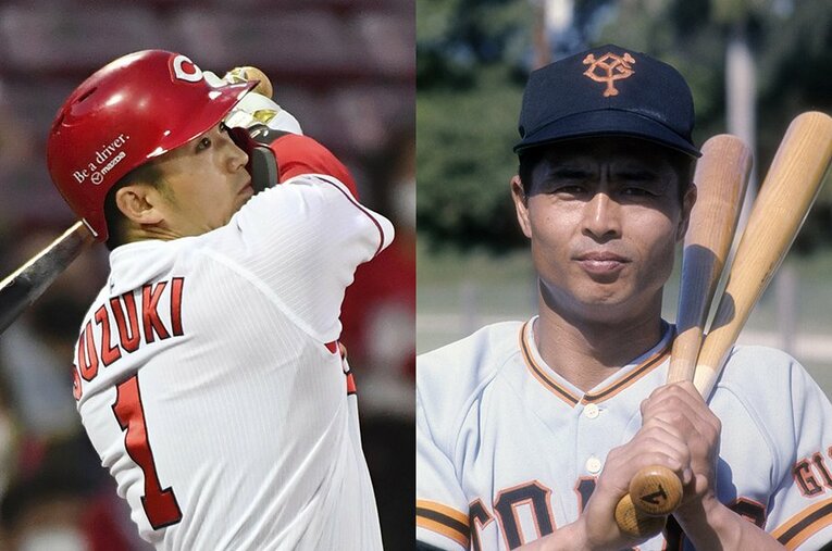 6試合連続本塁打の鈴木誠也と7試合連続の王貞治。これだけ連続でアーチをかけ続けたこと自体に素晴らしい価値がある ／ photograph by Kyodo News/Getty Images