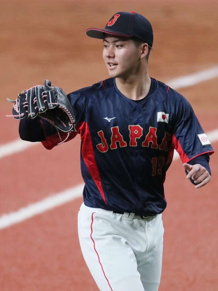 金丸は3月の欧州代表との試合では侍ジャパンにも選出され、先発も担った　©JIJI PRESS