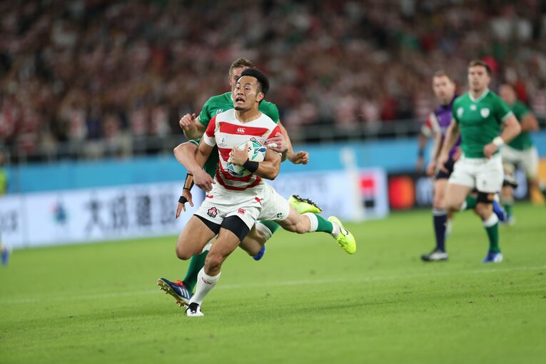 アイルランド戦、途中出場ながらトライやインターセプトで流れを引き寄せた　©︎Naoya Sanuki