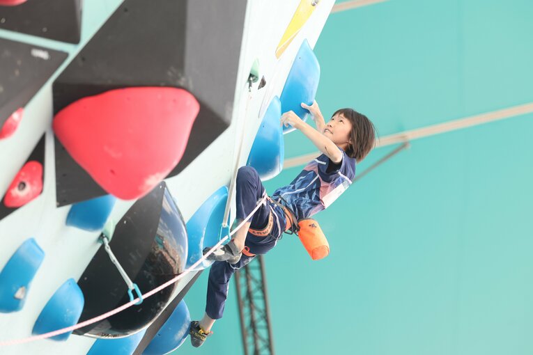 スポーツクライミング女子複合準決勝の森秋彩　©Tetsuya Higashikawa/JMPA