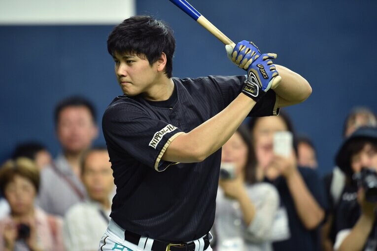 日本ハム時代の大谷翔平。2014年9月、神戸でのオリックス戦で　©Hideki Sugiyama