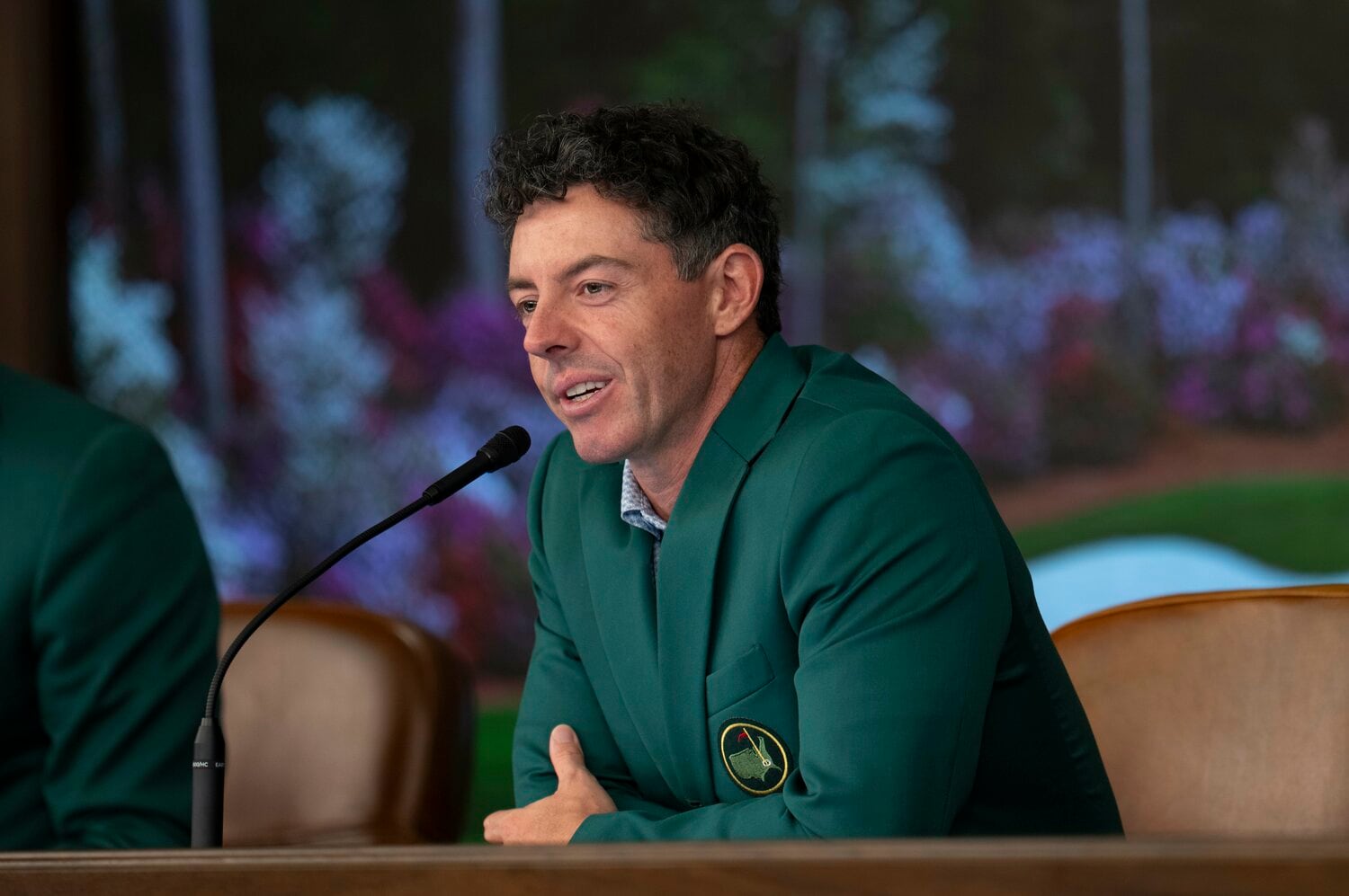 喜びを噛み締めながら会見に出席したロリー・マキロイ　©︎Benjamin Gilbert/Augusta National/Getty Images