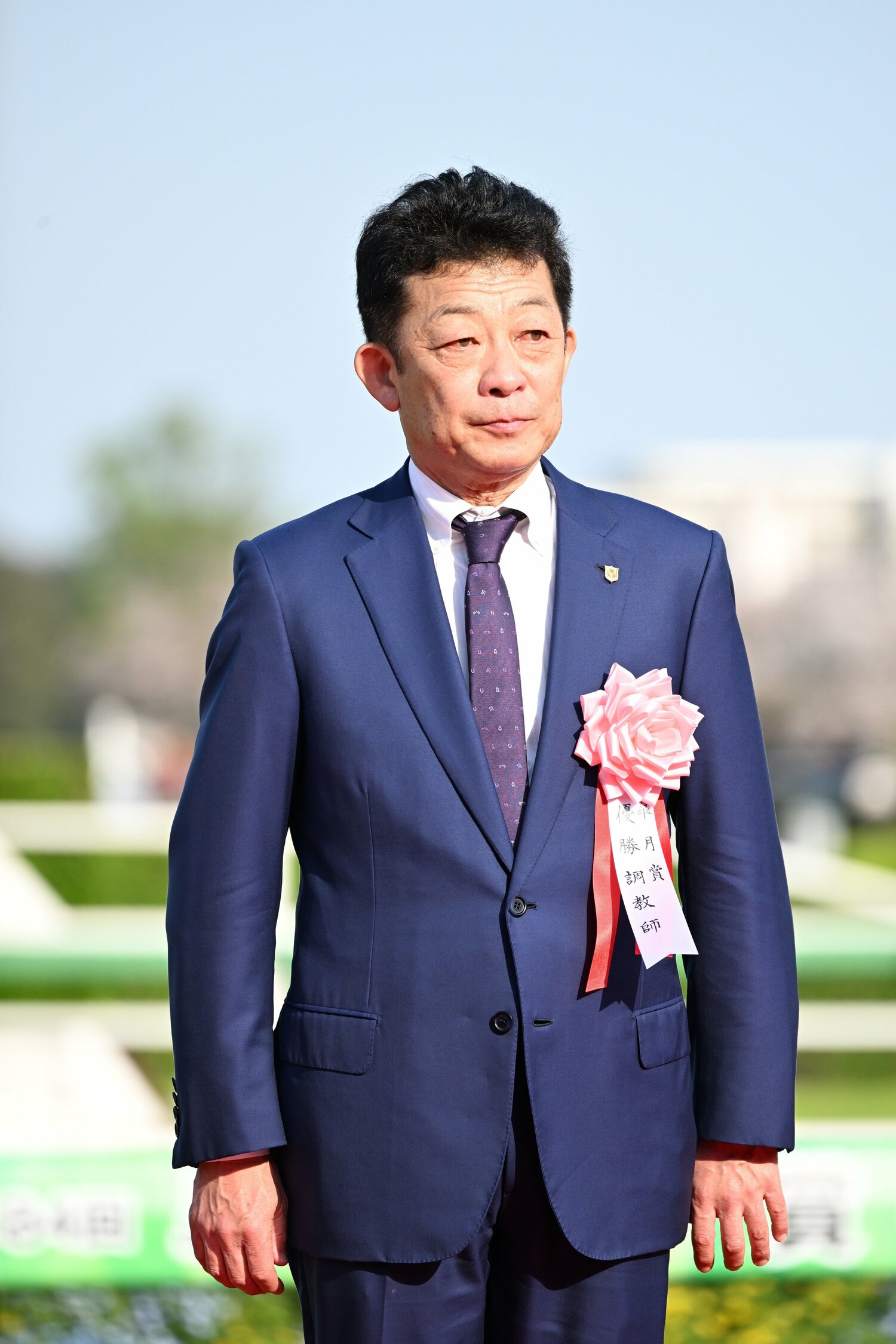 ジャスティンミラノを管理する友道康夫調教師　©Keiji Ishikawa