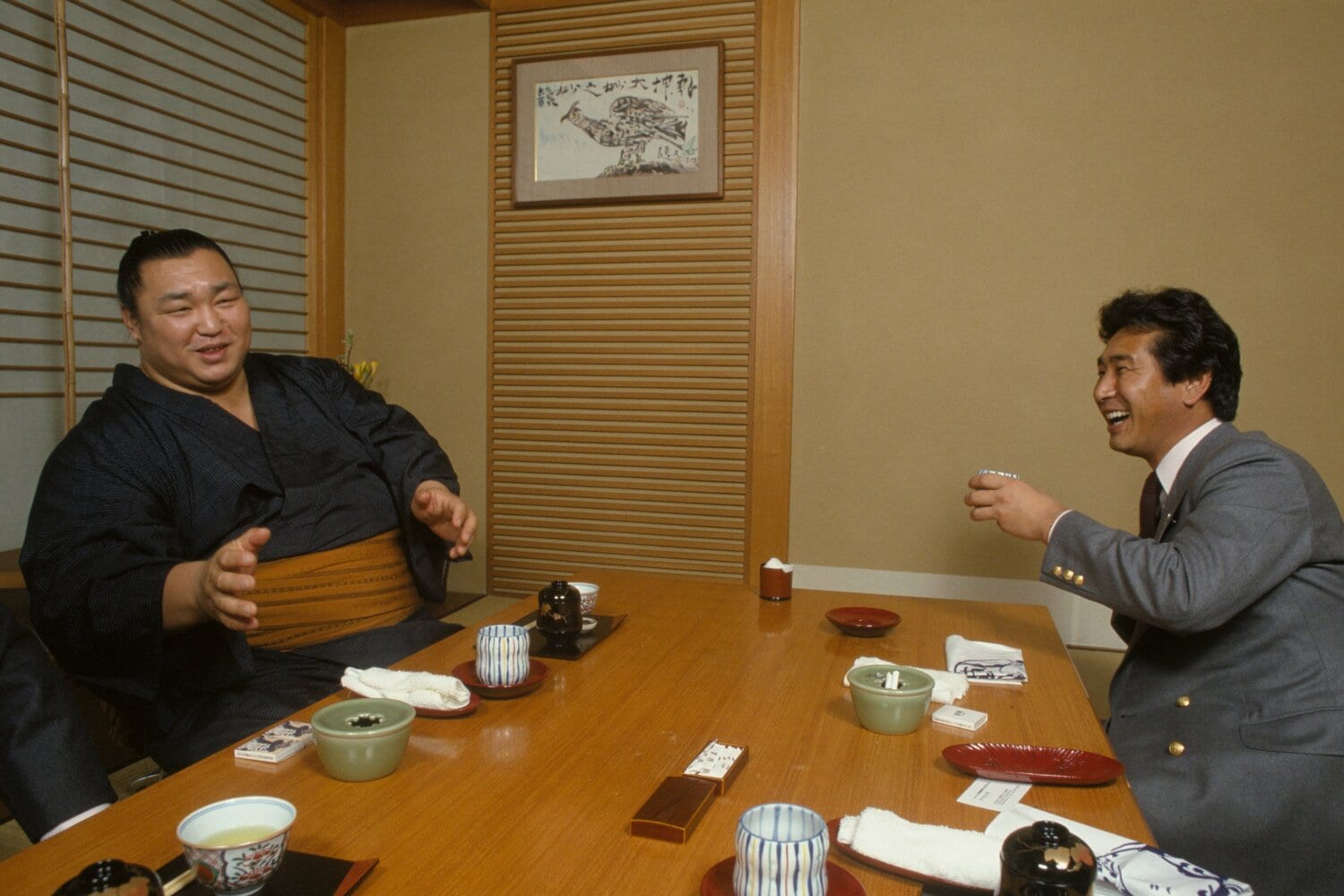現役を引退した1985年（昭和60年）、故・星野仙一との対談　©Kazuhito Yamada