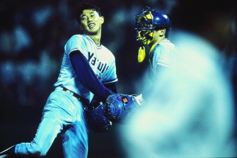 1990年ドラフト1位の岡林洋一。史上屈指の名シリーズ、92年の対西武でエースとして第1、4、7戦に完投した激投は忘れ難い　©Naoya Sanuki
