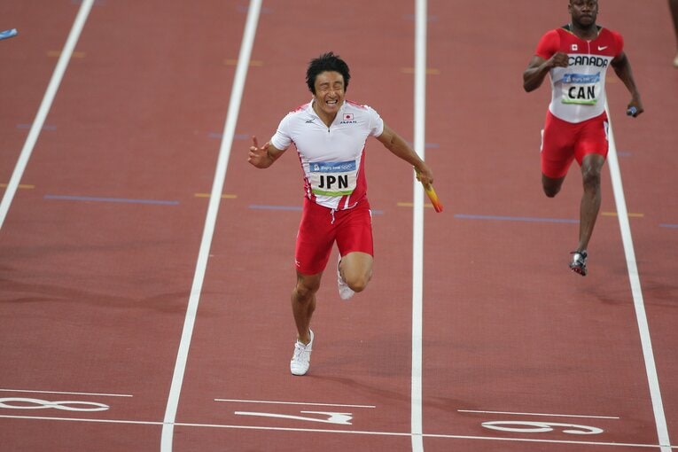 北京五輪のリレー決勝　©JMPA