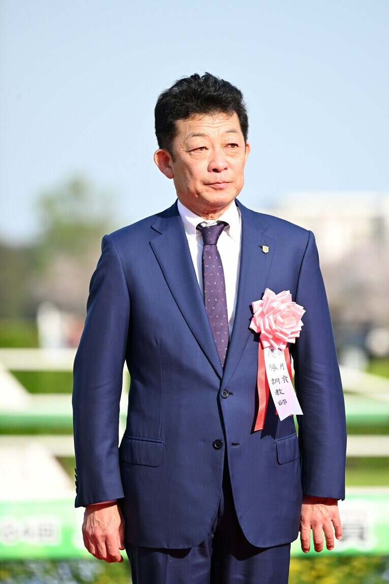 ジャスティンミラノを管理する友道康夫調教師　©Keiji Ishikawa