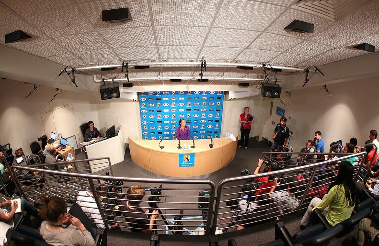 テニスの会見方式についても今後何らかの変化があるのかもしれない（2013年全豪オープンより）©Getty Images