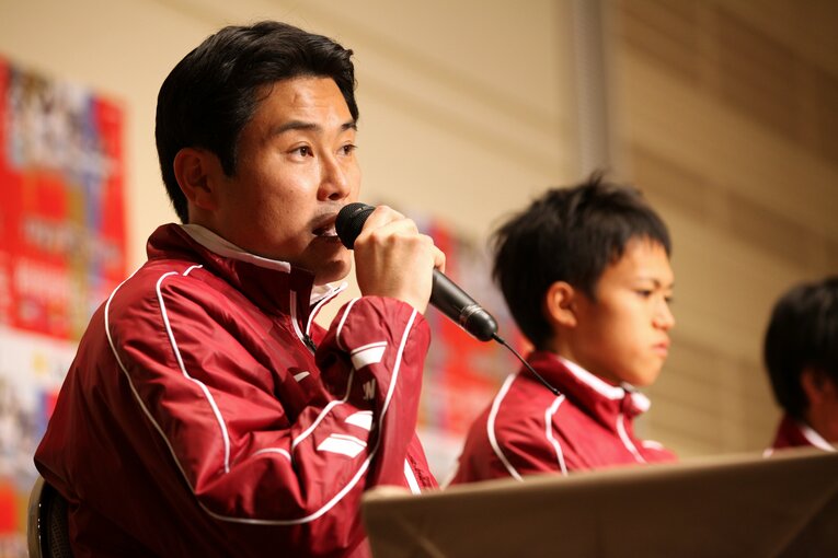 大学駅伝三冠を達成した早稲田大学の渡辺康幸監督　©Shigeki Yamamoto