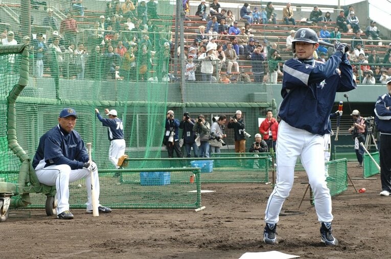 2006年の清原とイチロー ／ photograph by Takashi Shimizu