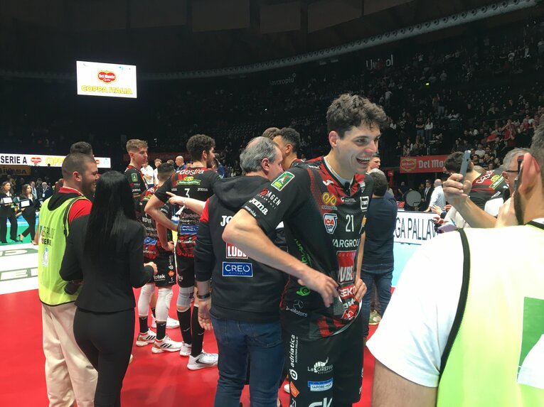 パドヴァ時代に石川祐希や高橋藍とプレーした経験を持つチヴィタノヴァのイタリア代表マティア・ボットロ（25歳）　©︎Takashi Yuge