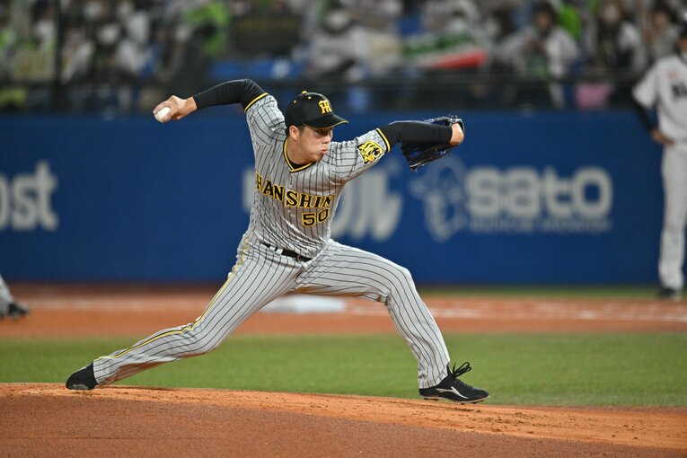 2022年CSファイナル第3戦（ヤクルト戦）の青柳　©Hideki Sugiyama