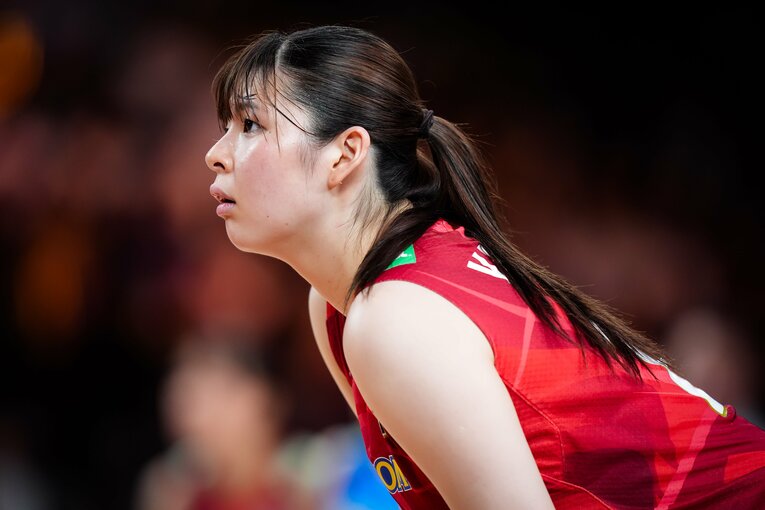山田二千華（VNL韓国戦）©︎Volleyball World