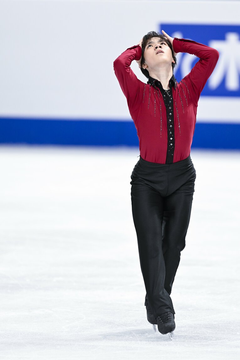 世界選手権SPの演技　©Asami Enomoto