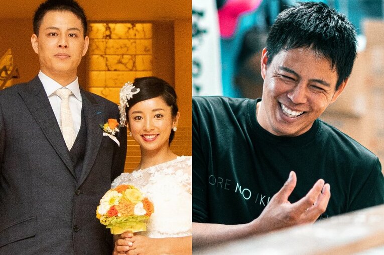 プロ野球を引退しラーメン店主となった小林公太。開業を支えたのは妻・片岡安祐美だった ／ photograph by L)本人提供、R)Takuya Sugiyama