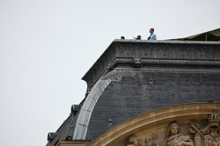 開会式は厳重警備だった　©Ryosuke Menju/JMPA