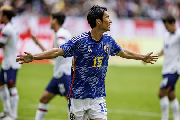 アメリカ戦でゴールを決めた鎌田大地　©Kiichi Matsumoto