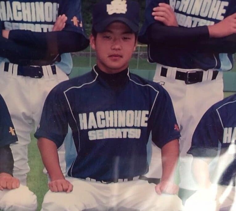中学時代（地元中学の野球部）の大坂智哉さん（写真=本人提供）