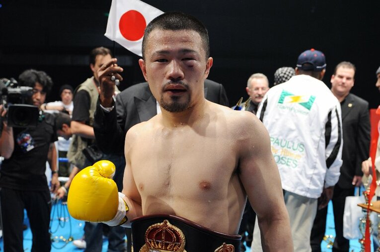 2008年5月19日、日本人3人目のライト級世界王者となった小堀佑介（当時26歳） ／ photograph by Mikio Nakai/AFLO