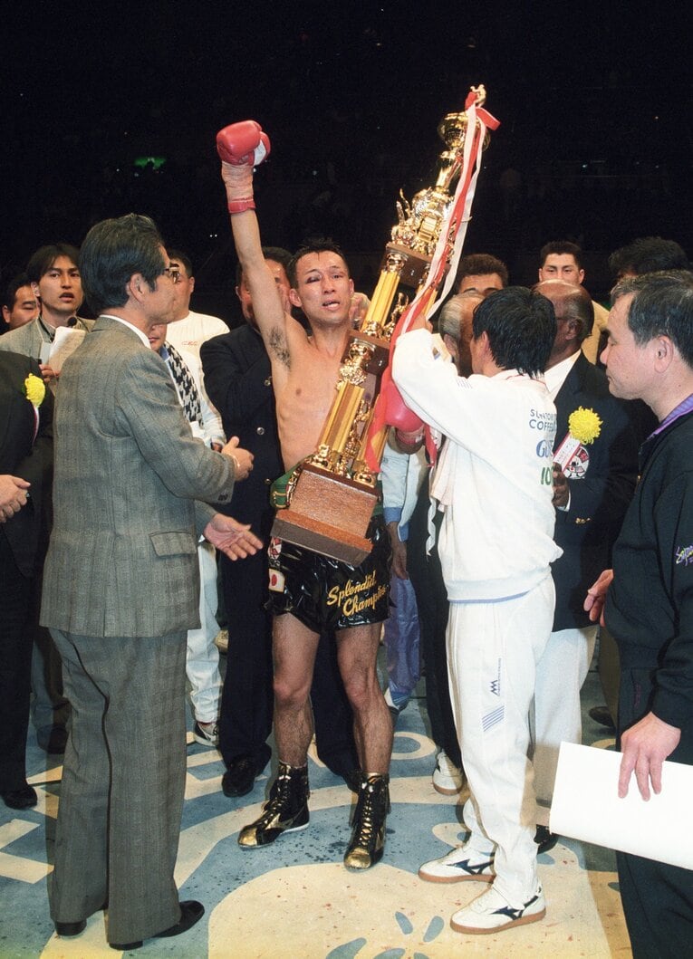 辰吉を判定2－0で下し、3度目の防衛を果たした薬師寺。翌年に現役引退　©JIJI PRESS