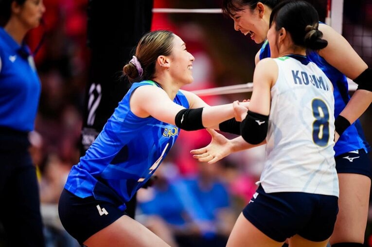 石川真佑（2025年世界選手権・セルビア戦）©︎Volleyball World