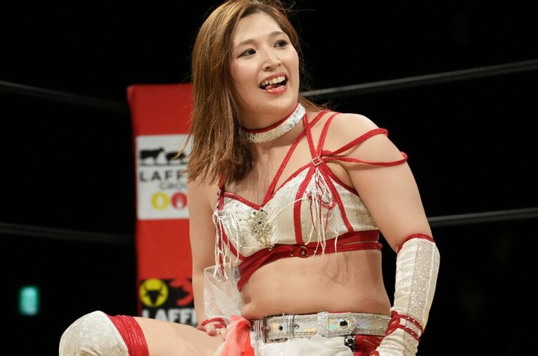 新団体「マリーゴールド」で旗揚げ3連勝、“エース候補”と言われる女子プロレスラーの青野未来 ／ photograph by Essei Hara