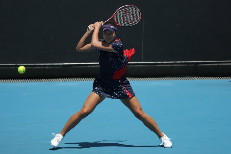 今年1月の全豪オープン女子ジュニアでベスト4となった石井さやか　©Hiromasa Mano