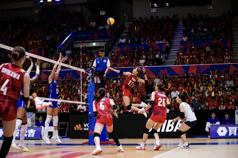 和田由紀子（VNLフランス戦）©︎Volleyball World