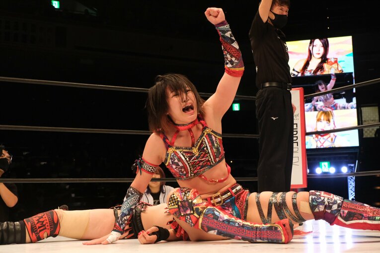 朱里vs林下詩美（2021年12月29日スターダム両国大会）　©Norihiro Hashimoto