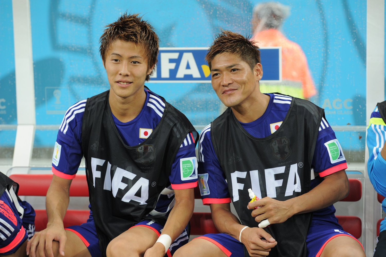 2014年W杯メンバーだった柿谷と大久保©Kaoru Watanabe/JMPA