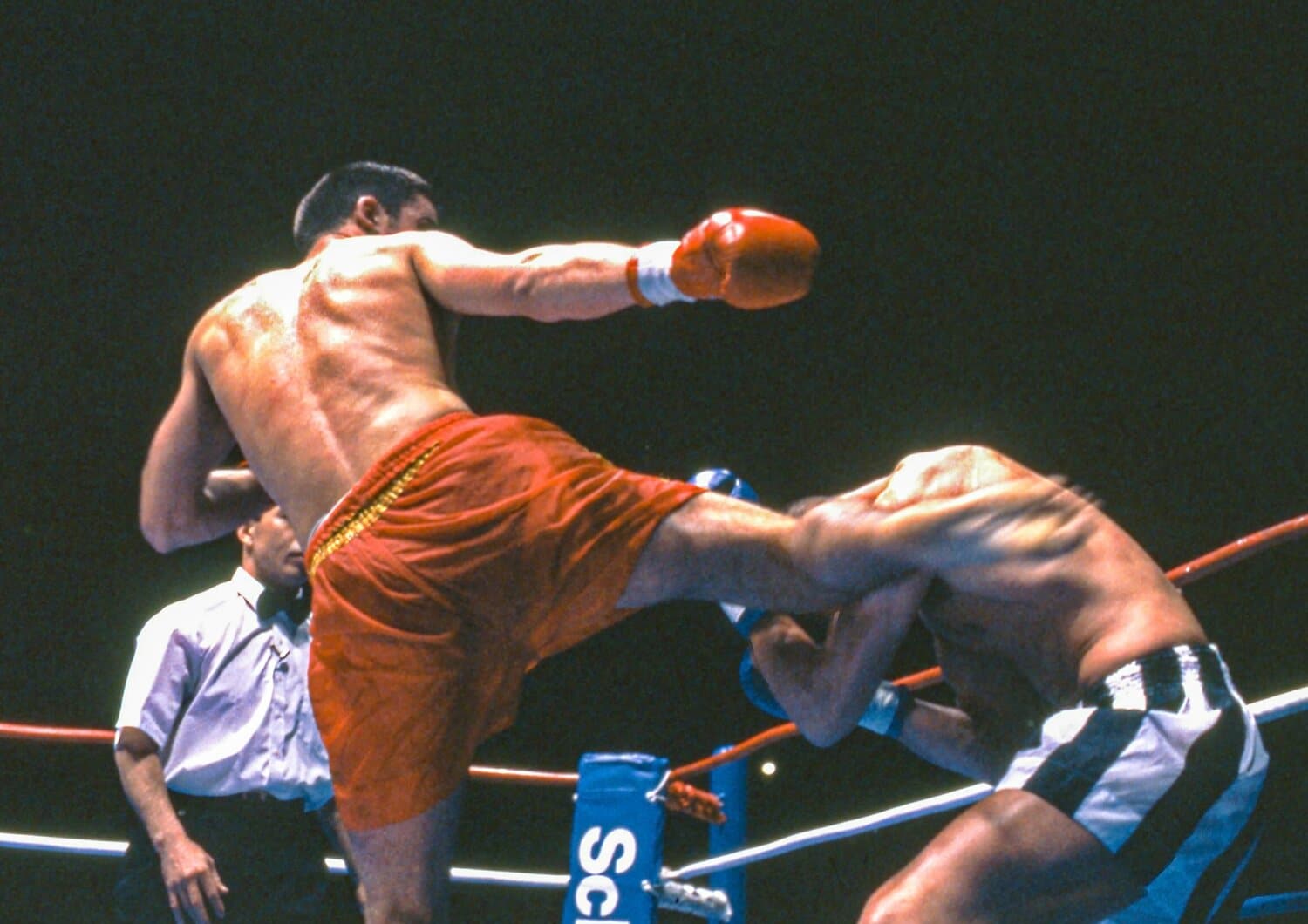 斧を振り回すかのような豪快なハイキック　©Susumu Nagao