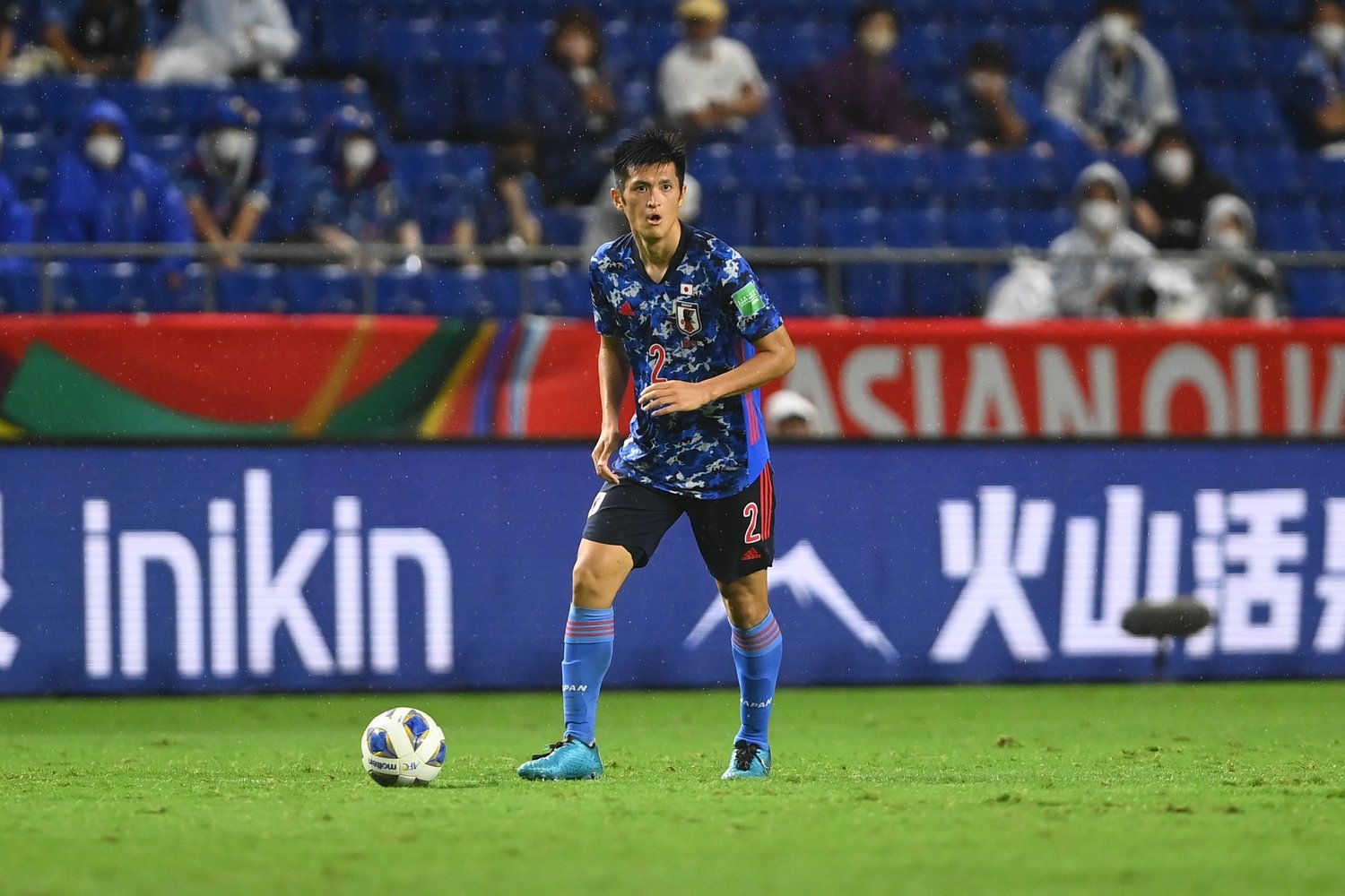 オマーン戦で、冨安不在のチャンスを活かしきれなかった植田。センターバックは若い世代も台頭してきている　©JMPA