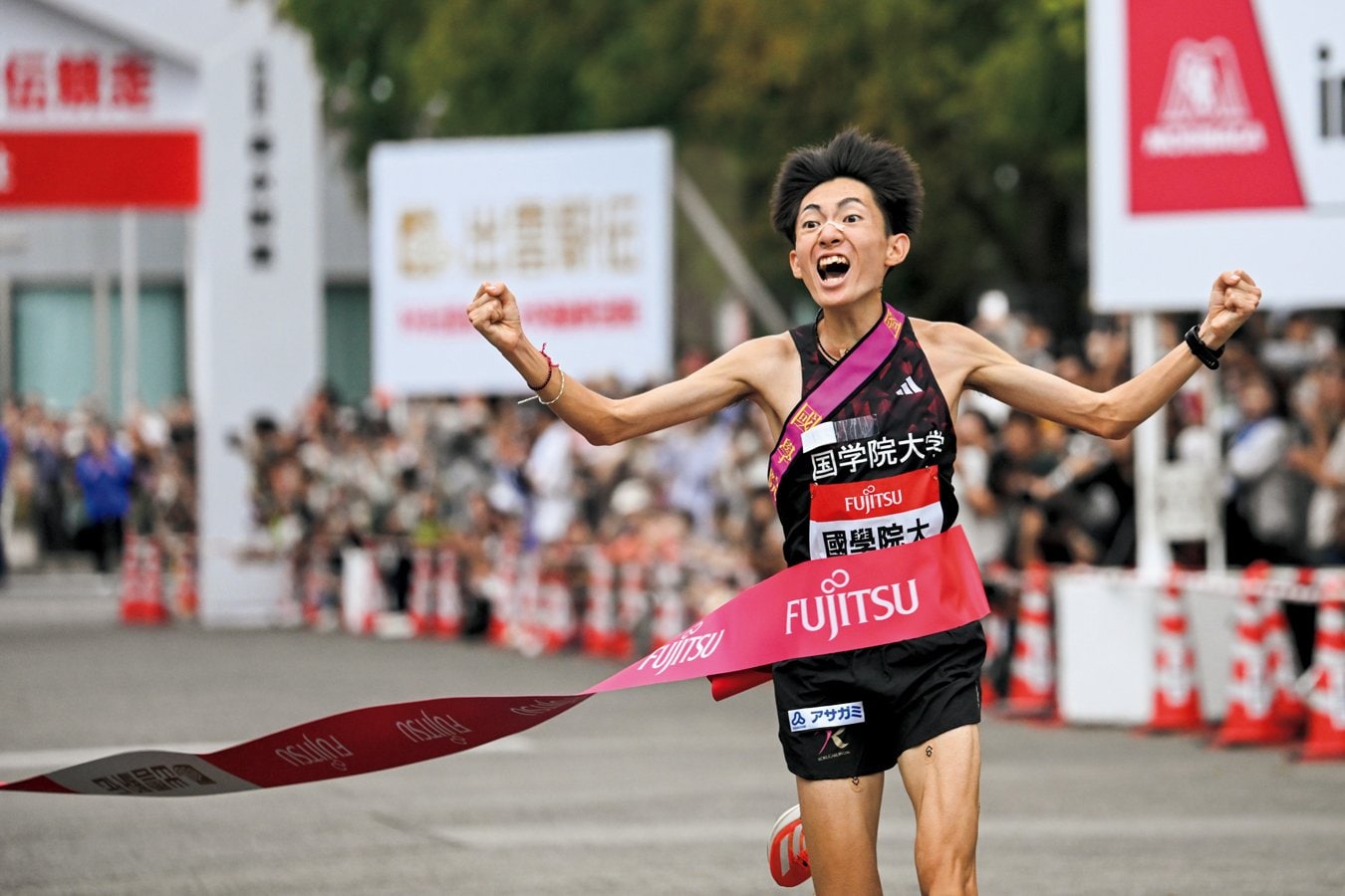 出雲駅伝でアンカー勝負を制したエース平林。今季は主将と寮長も務めるまさに「大黒柱」だ　Nanae Suzuki