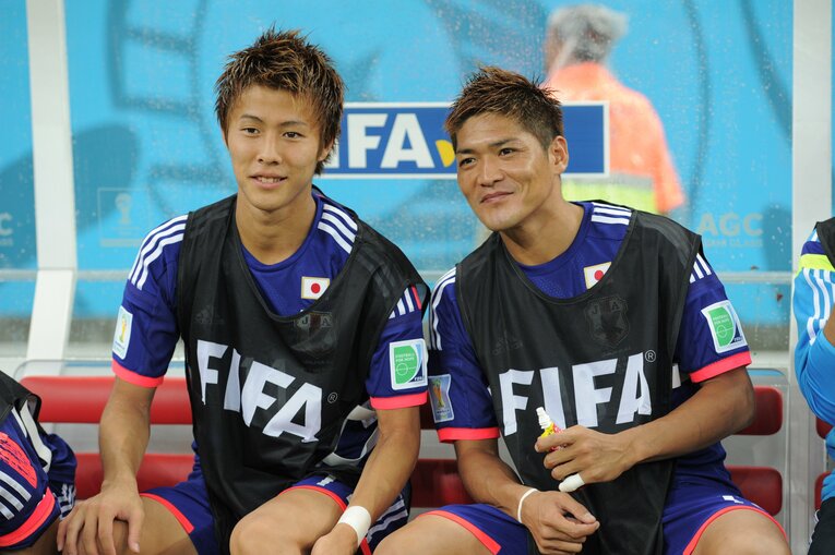 2014年W杯メンバーだった柿谷と大久保©Kaoru Watanabe/JMPA