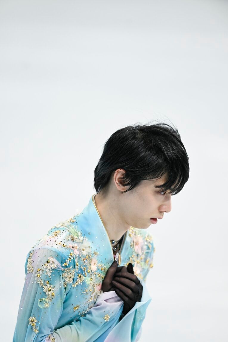 北京五輪フリーの羽生結弦の演技　©Asami Enomoto／JMPA