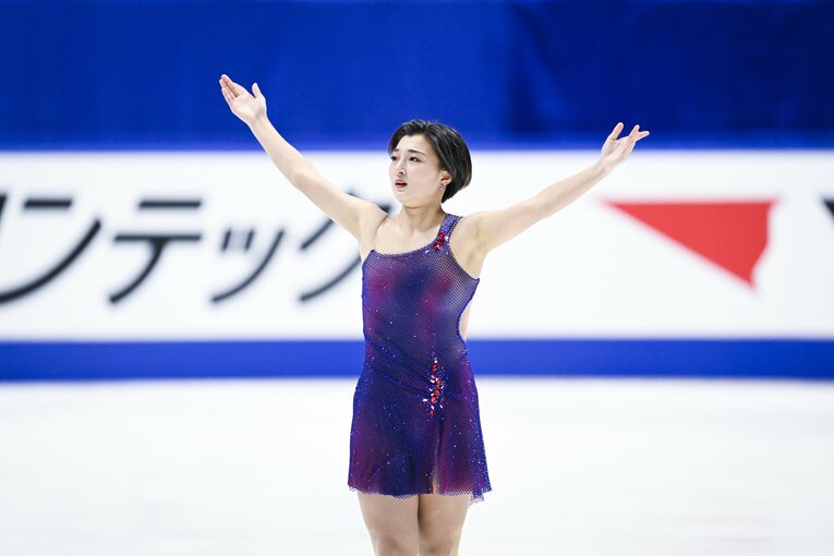 フリーの演技後、快心の演技だったが、本人は冷静な様子　©Asami Enomoto