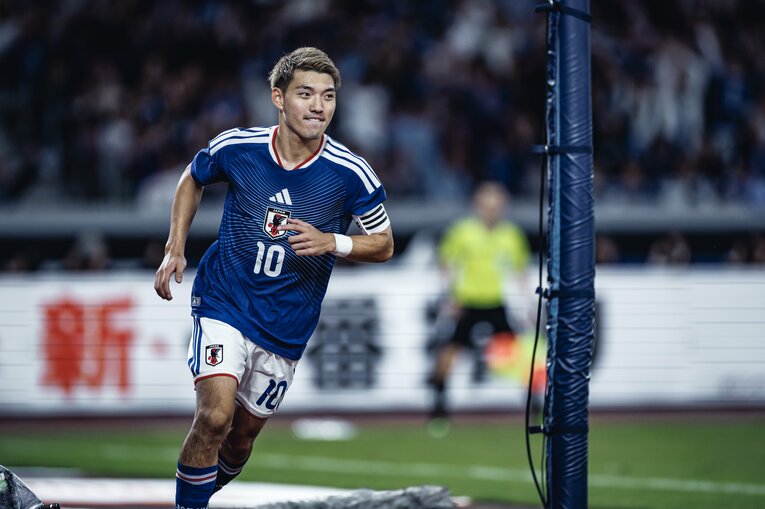 ニュージーランド戦で決勝ゴールを決めた堂安律　©Kiichi Matsumoto