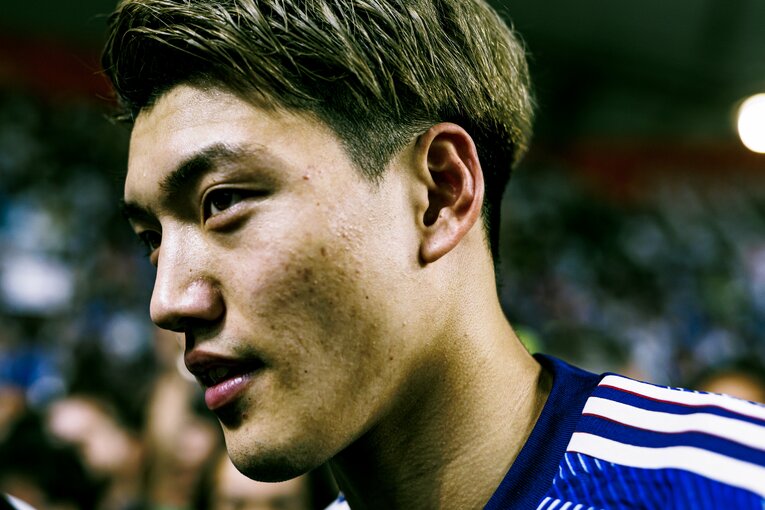 試合後の堂安　©Kiichi Matsumoto/JMPA