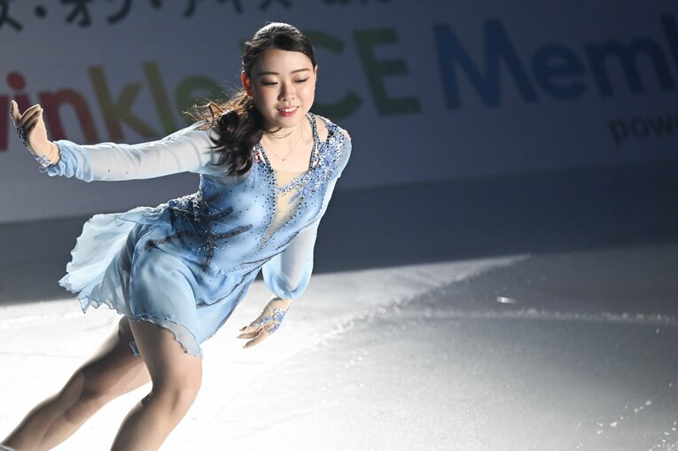 今年4月上旬、スターズ・オン・アイス大坂公演で演技を披露する紀平　©Asami Enomoto