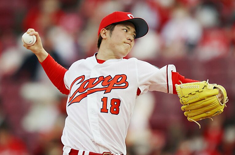 力投する広島先発の森下暢仁投手 ／ photograph by JIJI PRESS