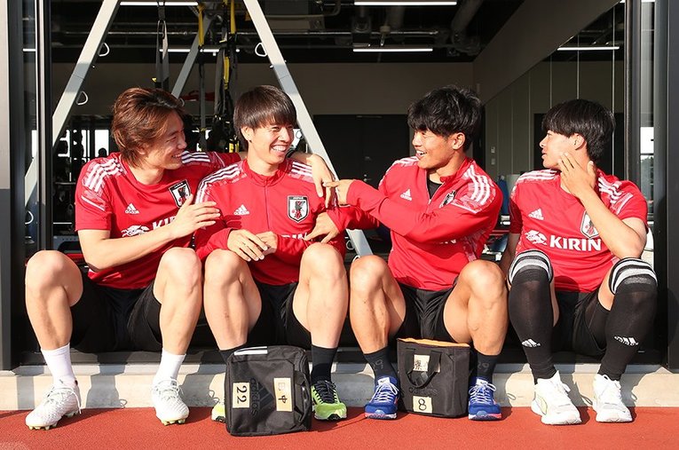 （左から）板倉滉、田中碧、旗手怜央、三笘薫©JFA/AFLO