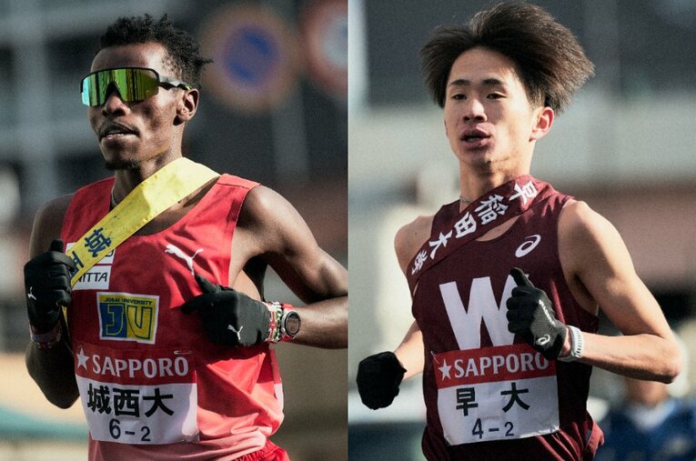 2区で圧巻の走りを見せたヴィクター・キムタイ（左）と山口智規　©Yuki Suenaga